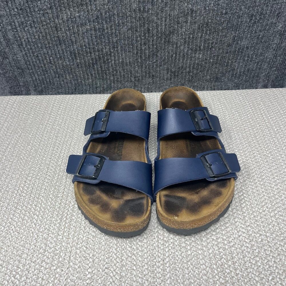 Birkenstock Arizona Navy Blue Leather Sandals Slide Mens Size 9 US / 42 EU - Picture 2 of 7